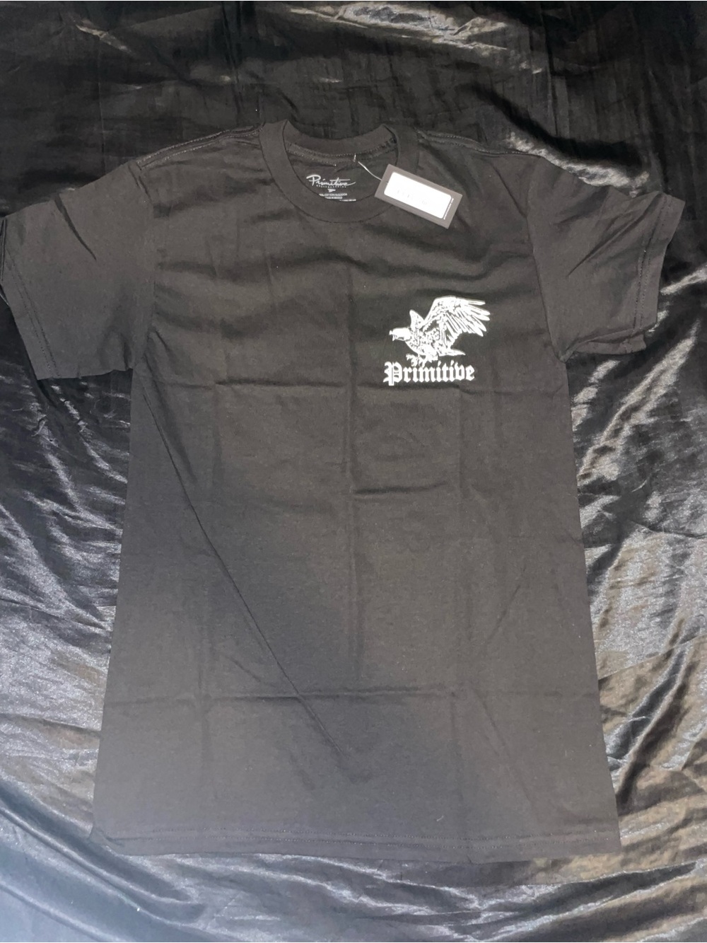 Primitive Black Short Sleeve Tee with White Eagle Logo